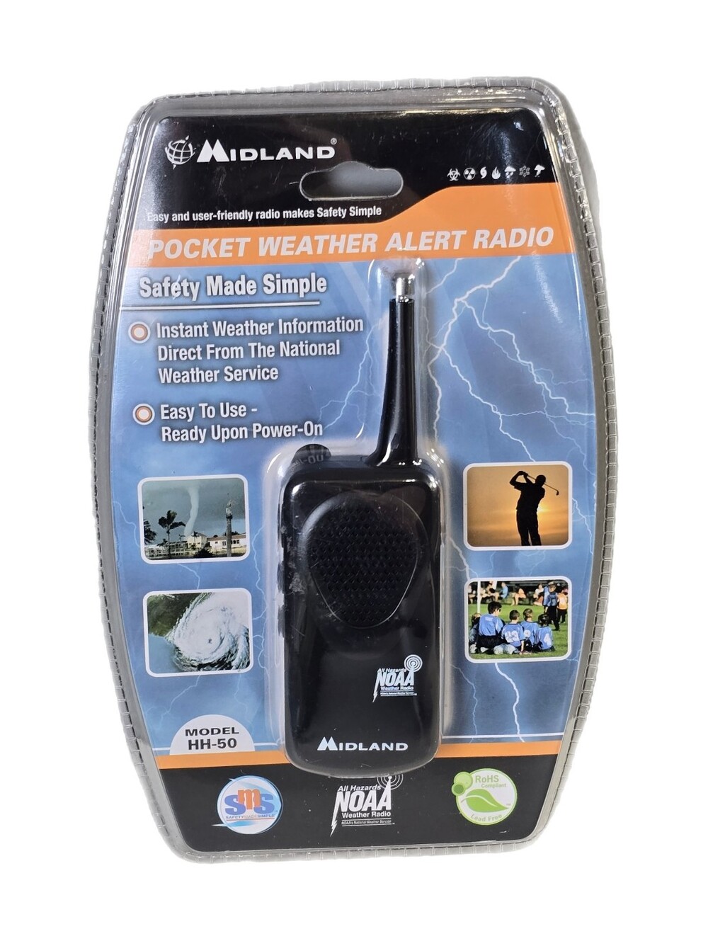 NEW Sealed Midland Pocket Weather Alert Radio Model HH-50 NOAA Belt Clip Hand St